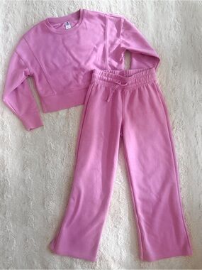 Yogalicious Girls Scuba Unicorn Pink Pullover & Pants Set Size 7/8